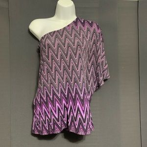 Purple Exotic One Shoulder Top